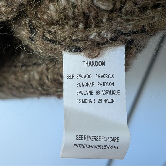 THAKOON Knit Wool Women Crewneck Size Small Green/Brown And Cream Color - Picture 5 of 9